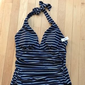 Brand new striped one piece bathing suit